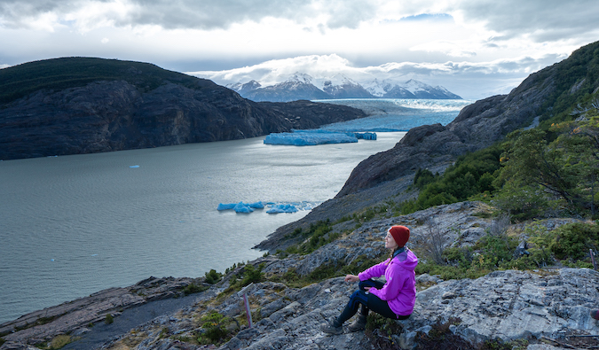 Kristin Addis in a mountain landscape with glaciers