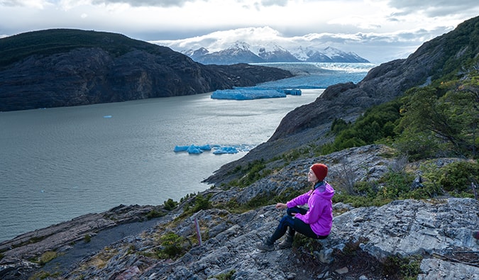 Kristin Addis hiking in Patagonia