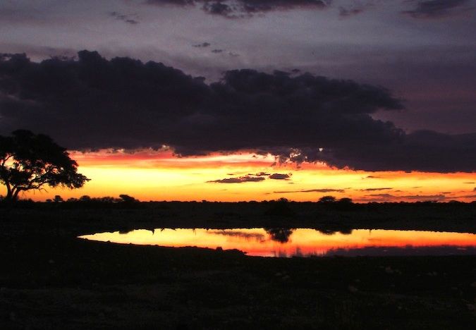 Sunset in Etosha National Park, Namibia