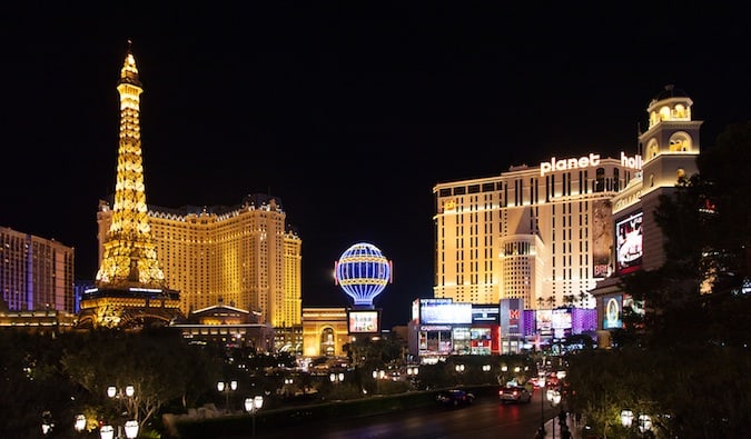 the glamorous hotels and casinos of the las vegas strip