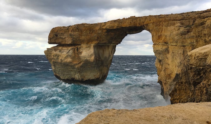 beautiful (yet cold) beach in malta