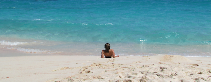 Sitting on the beautiful pink beaches of Bermuda