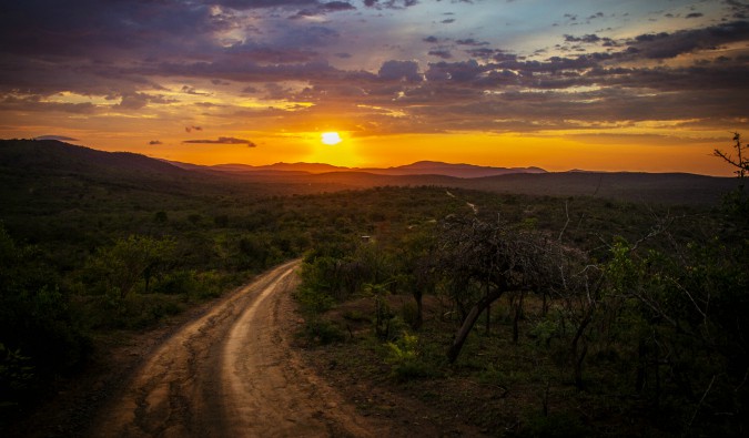 Watching the colorful sunsets in the African desert was a great experience