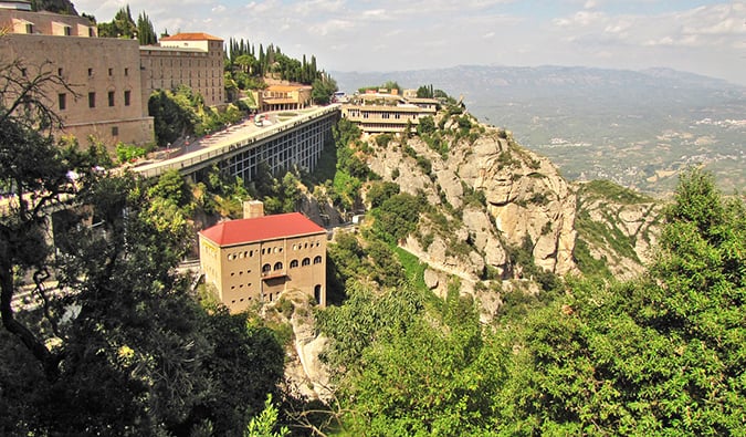 the monastic buildings at Montserrat