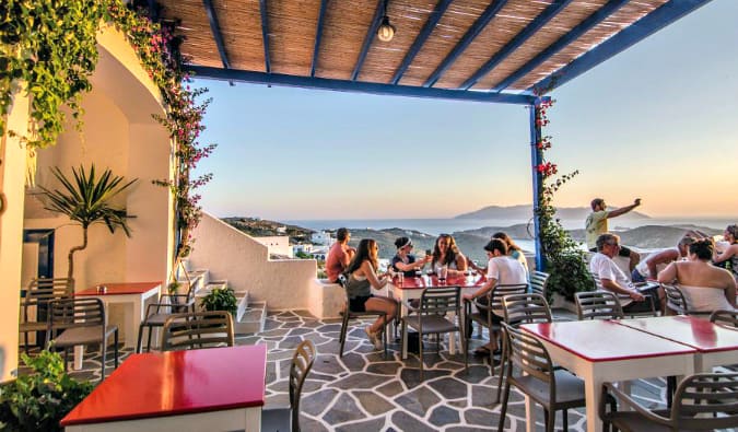 Francesco's hostel view in Ios, Greece