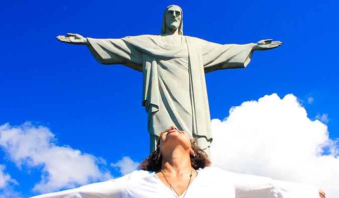 Heather in Brazil near Christ the Redeemer