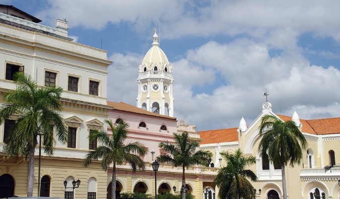 a large bell tower in Latin America