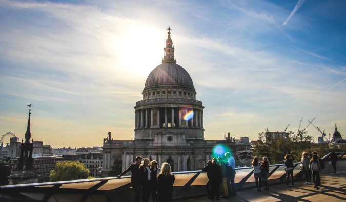 on a walking tour in London