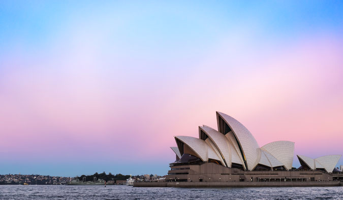 The famous Sydney Opera House during dusk in Australia