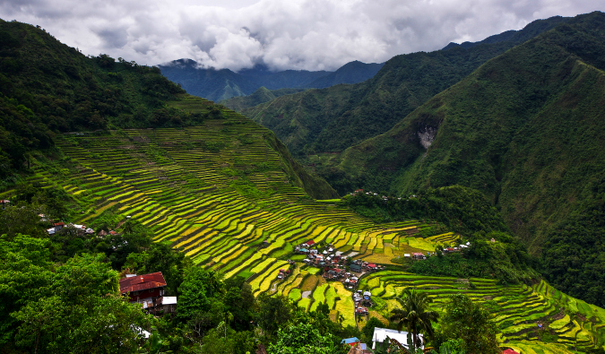 the beautiful, lush countryside in the Philippines