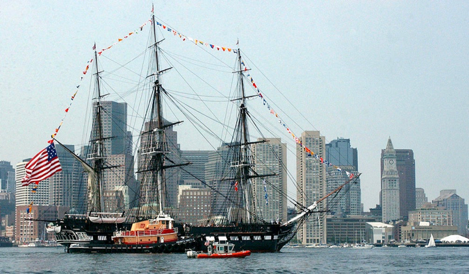 the USS Constitution in the Boston harbour