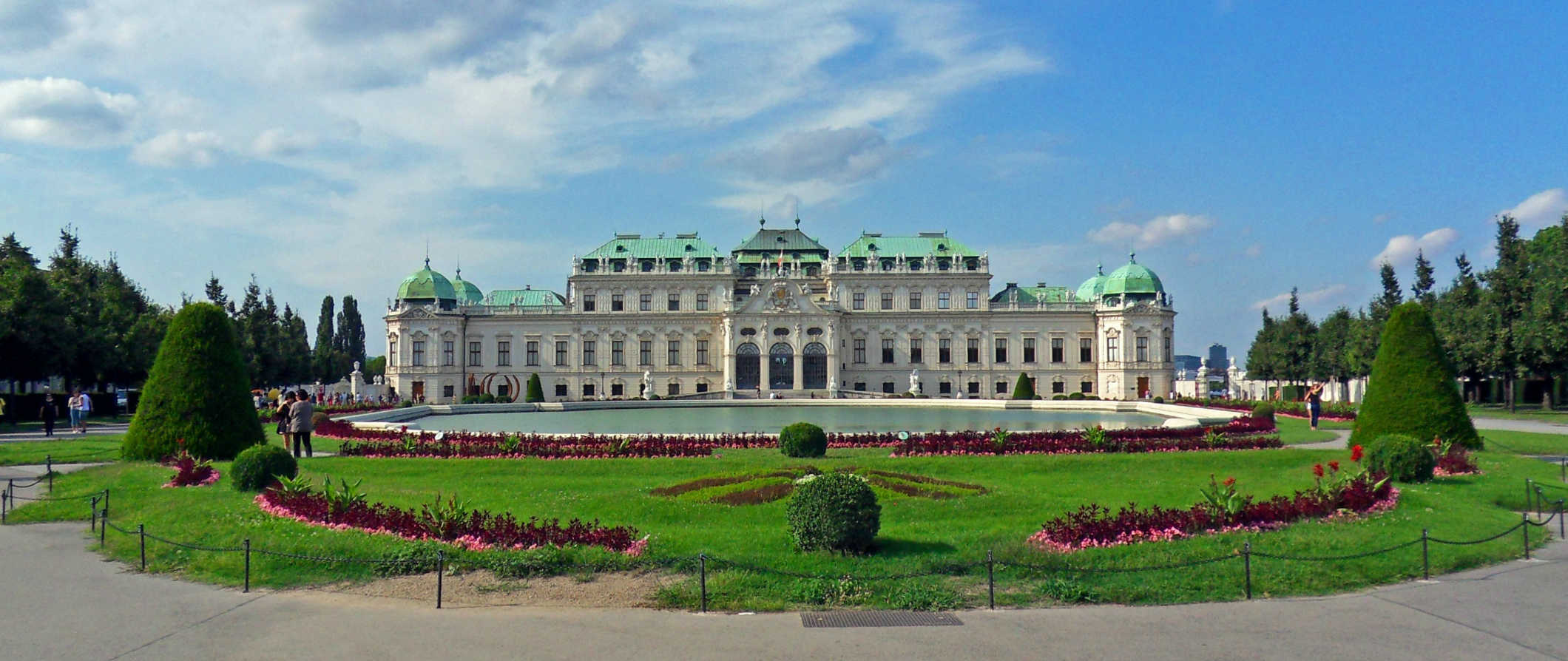 An aerial view over one of the many historic buildings in Vienna, Austria