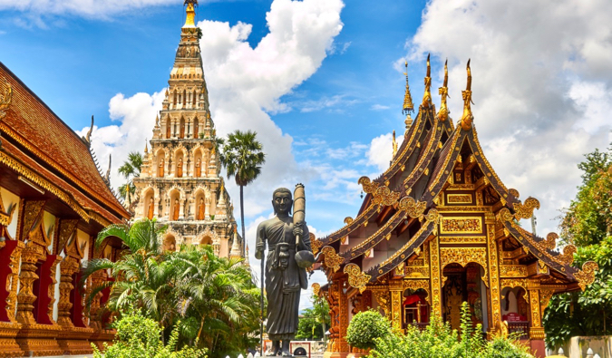 One of the many traditional Buddhist temples in Thailand