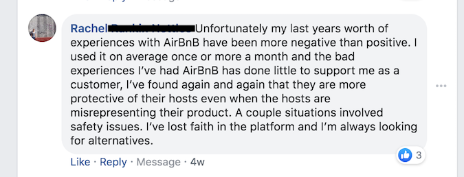Airbnb poor customer review
