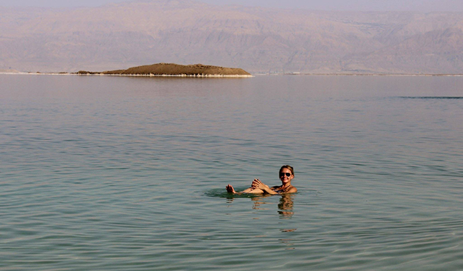 Anastasia Schmalz at the Dead Sea in Israel