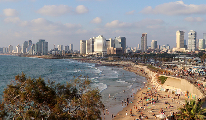 The view of Tel Aviv's beachfront from Jaffa