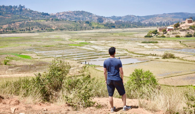 Nomadic Matt in Madagascar looking out at the sweeping view