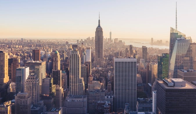 The busy skyline of Manhattan
