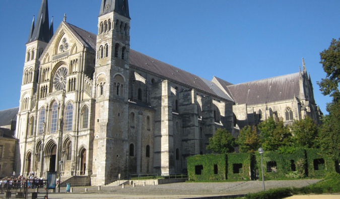 The famous UNESCO heritage cathedral in Reims, France