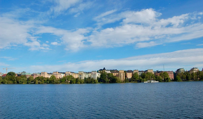Looking across the water in Stockholm to the Kungsholmen district