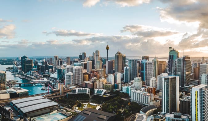 a panoráma felett Sydney, Ausztrália központi üzleti negyedében's Central Business District