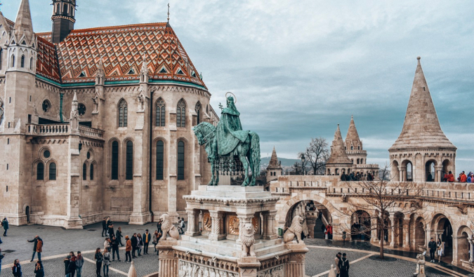 The historic old town of Budapest, Hungary and its many churches and monuments