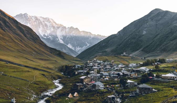 One of the many small villages in the valleys of Georgia