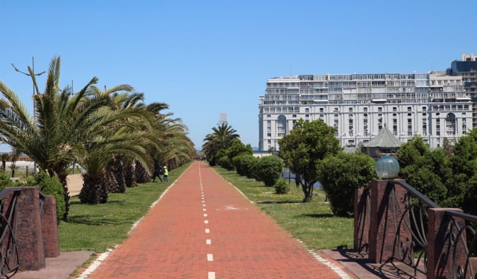 A sunny day on the coast of Georgia in Batumi