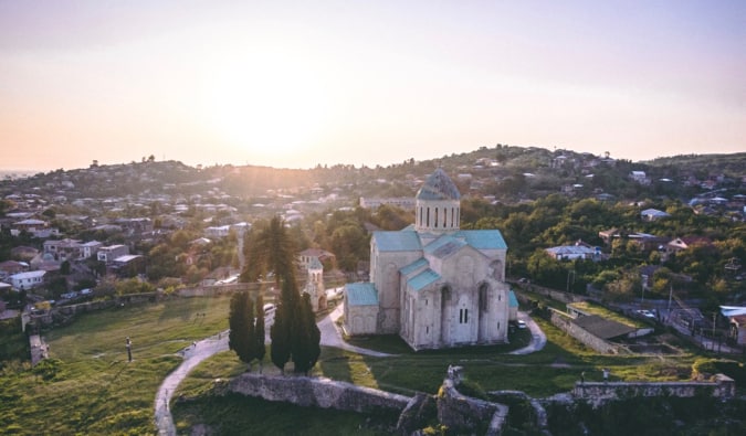 A lone church on a small hill in Georgia