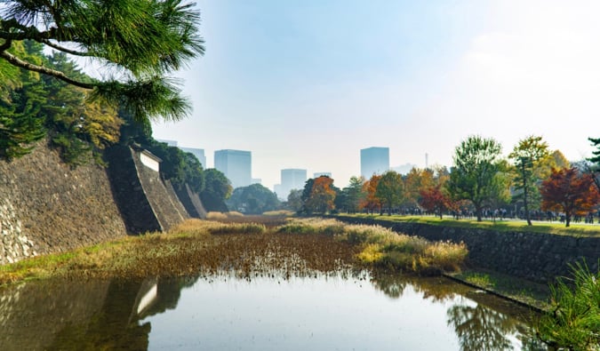 The outskirts of the historic Imperial Palace in Tokyo, Japan