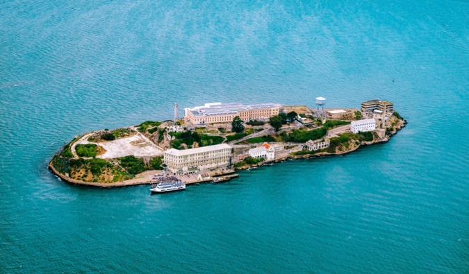 The infamous Alcatraz prison on an island off of San Francisco, USA