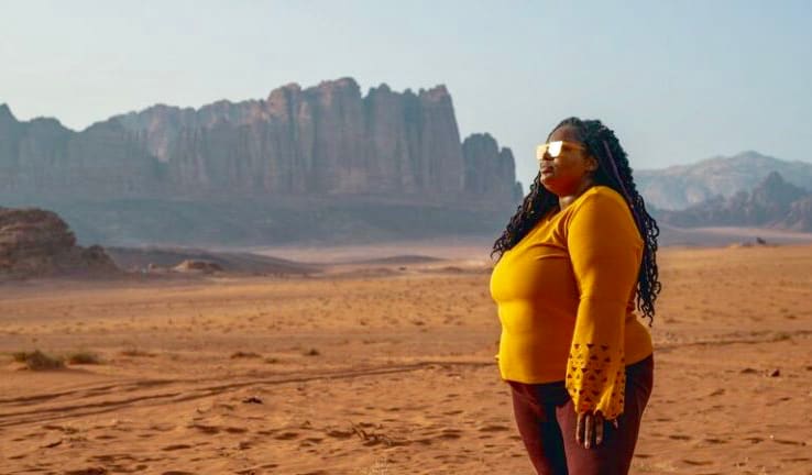 Annette in the Wadi Rum desert in Jordan