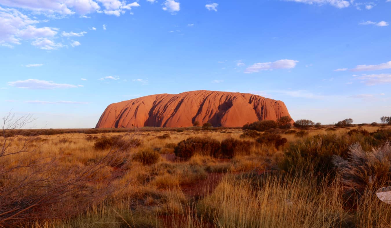 The famous red Uluru rock in Australia