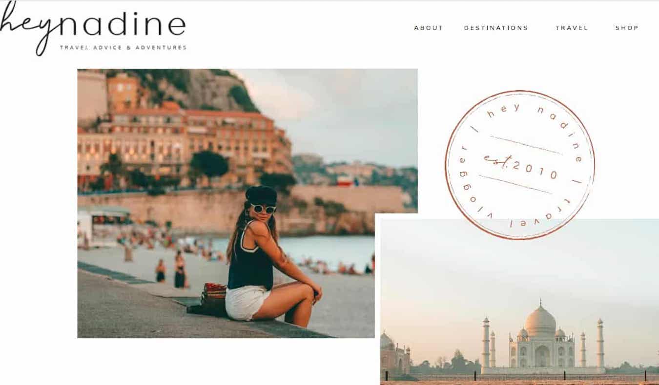 the hey nadine website screenshot