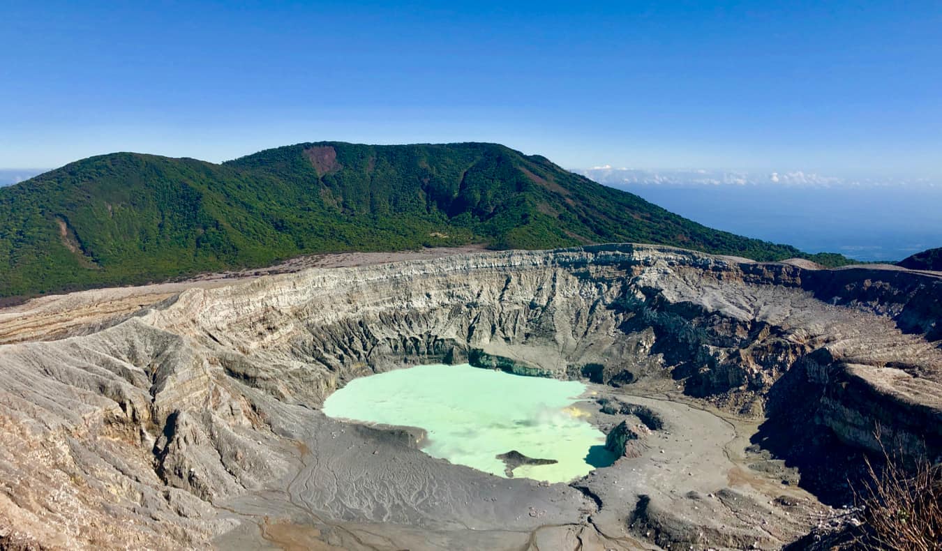 The caldera of the Poas Volcano in Costa Rica