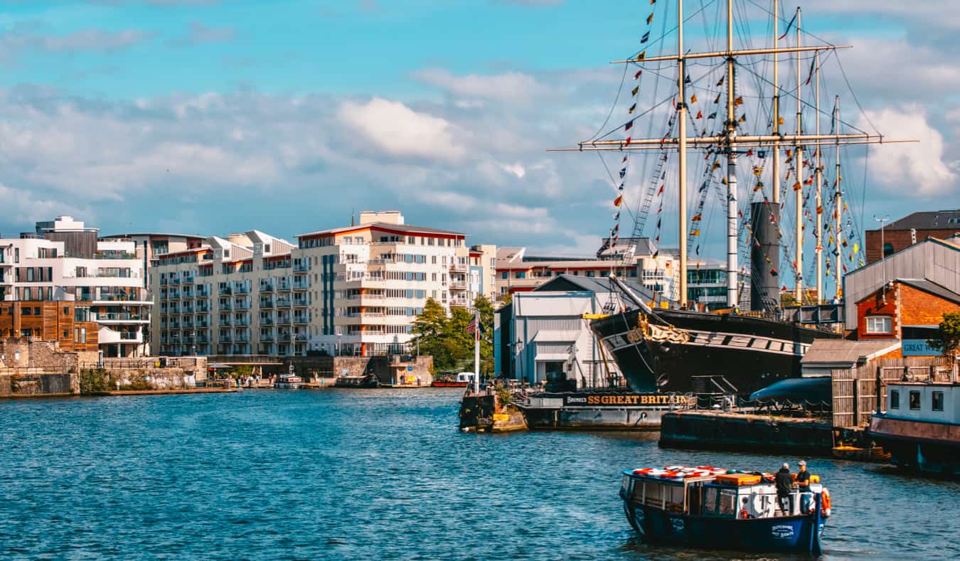 The deck of the S.S. Great Britain ship docked in Bristol, UK