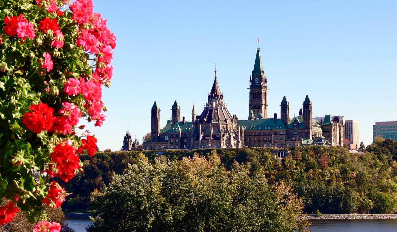 The Canadian parliament building in Ottawa, Ontario