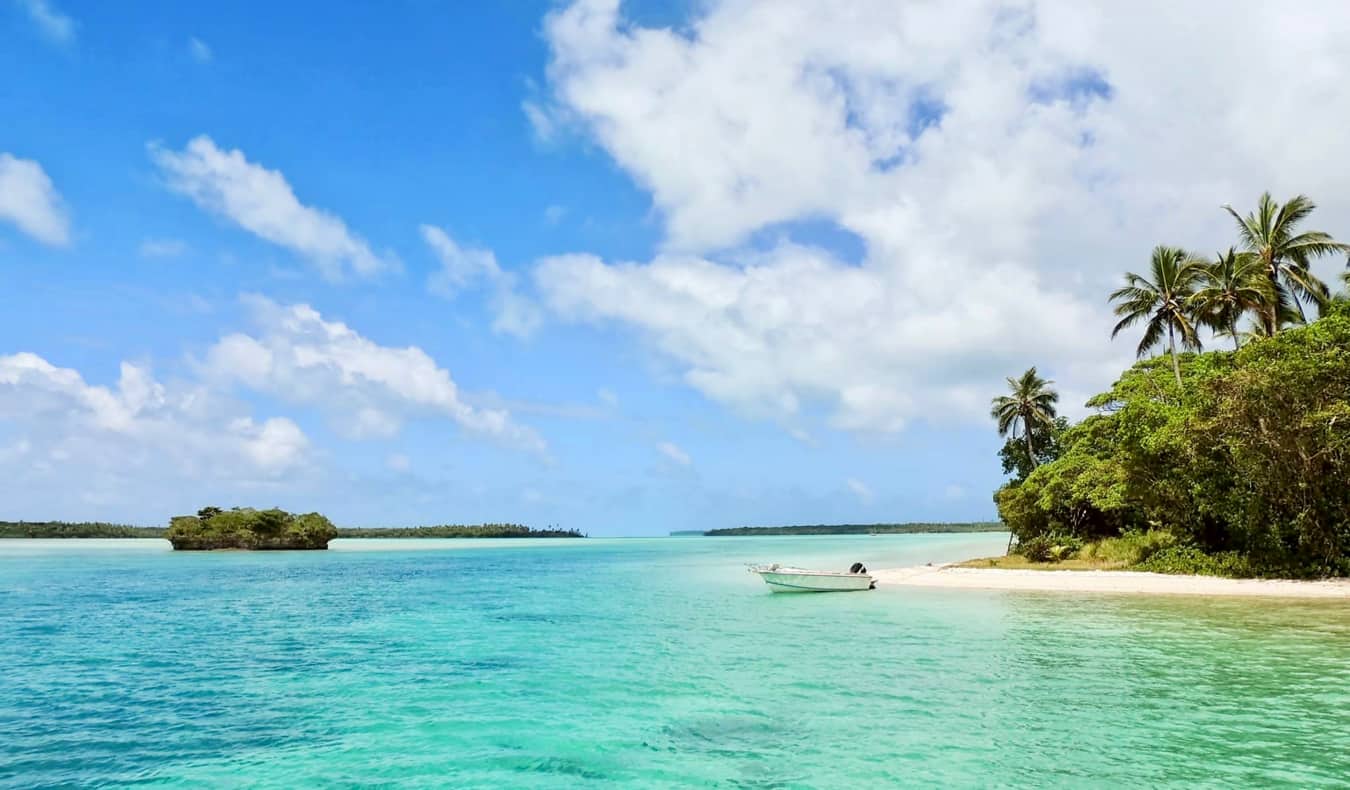 A beautiful white-sand beach in the Caribbean
