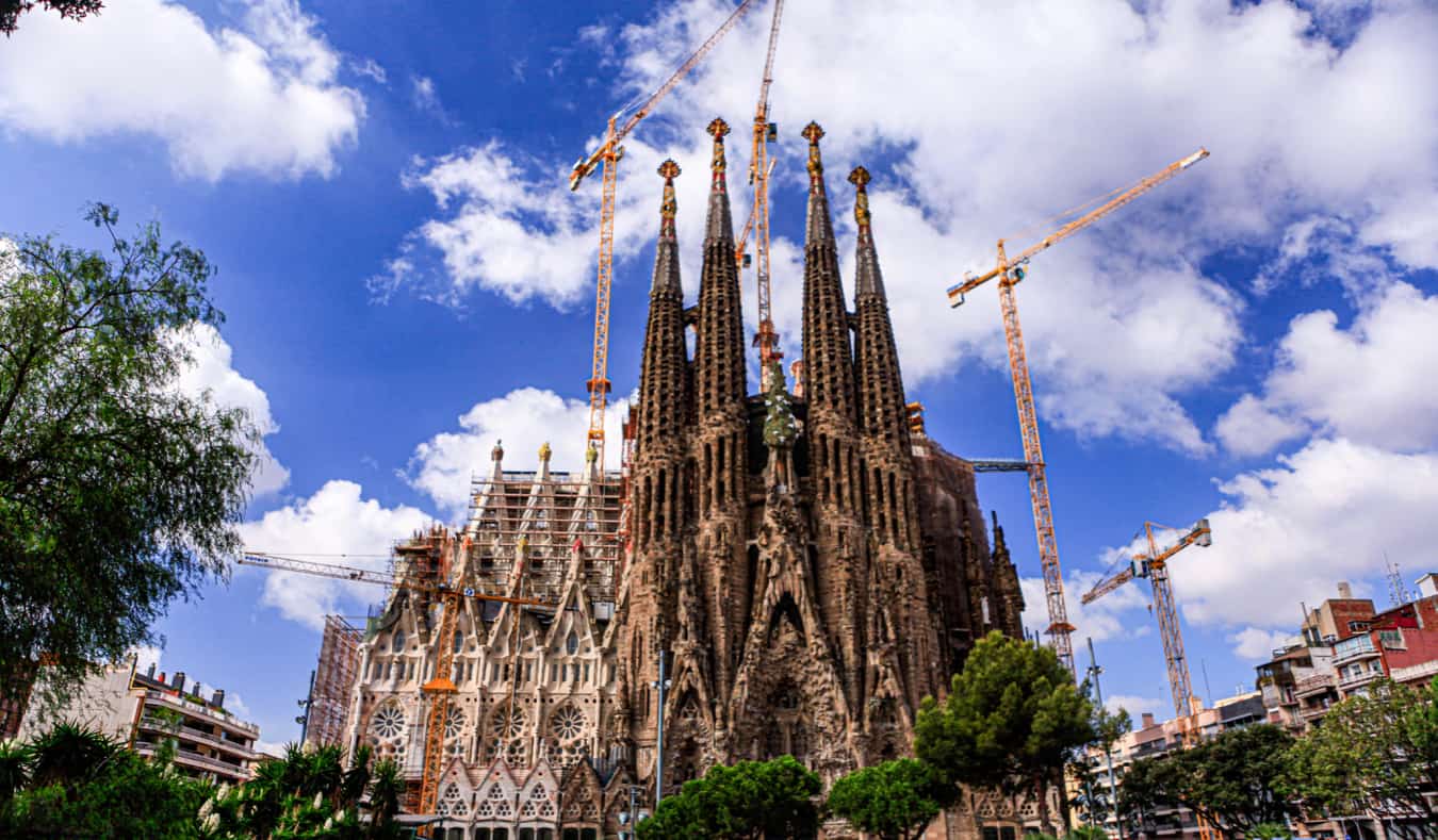 The famous cathedral La Sagrada Familia in Barcelona, Spain