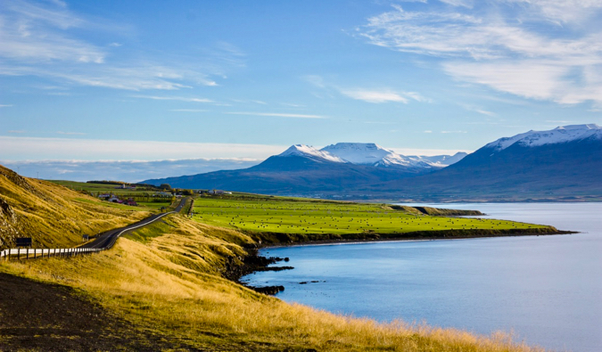 A beautiful day in Iceland near the coast