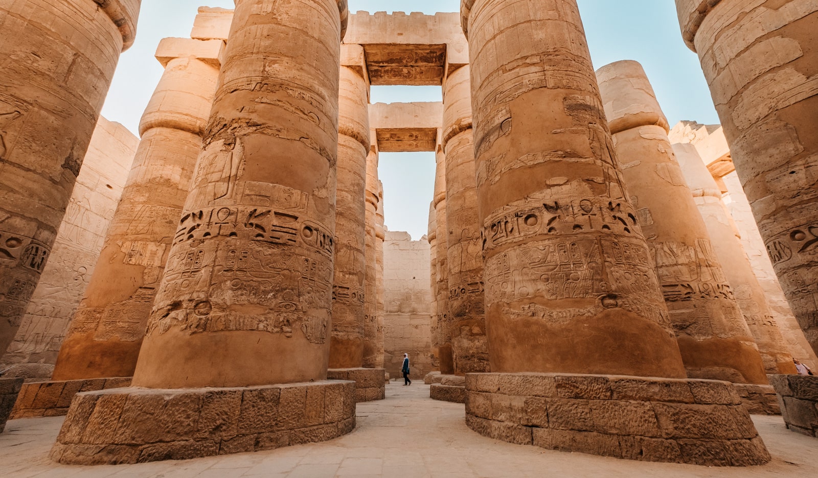 Massive pillars near the pyramids in Egypt