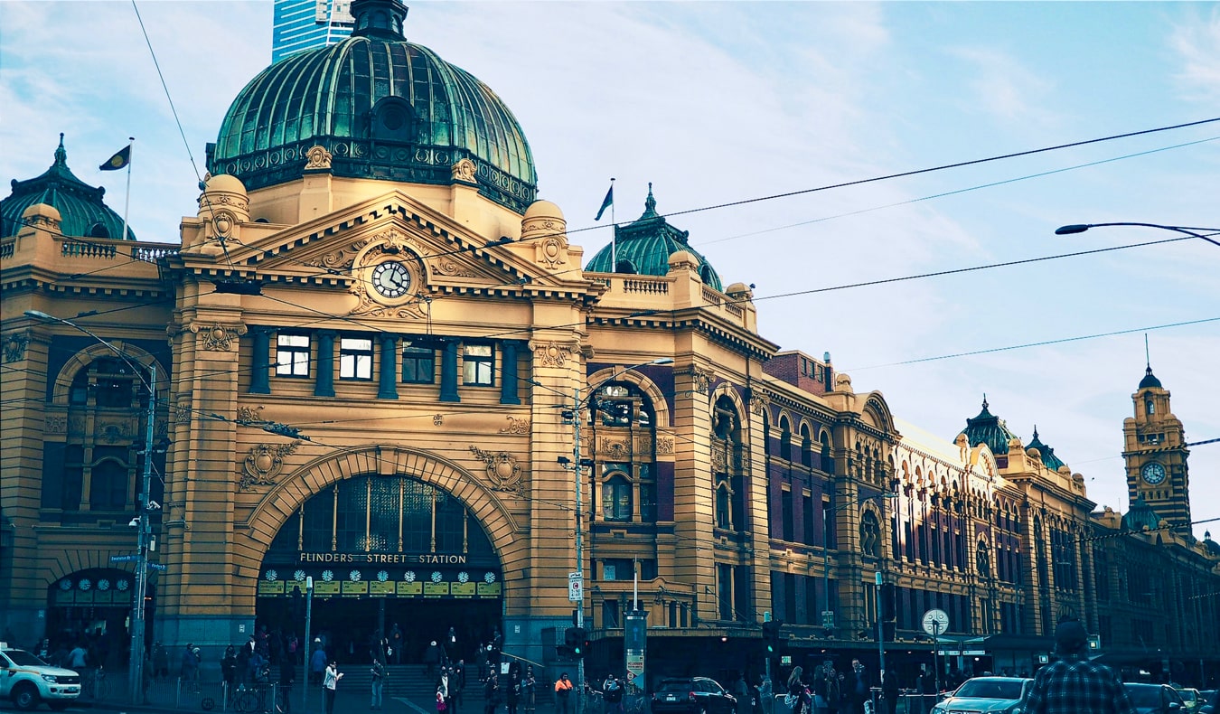 The historic Flinders Street Station in Melbourne, Australia