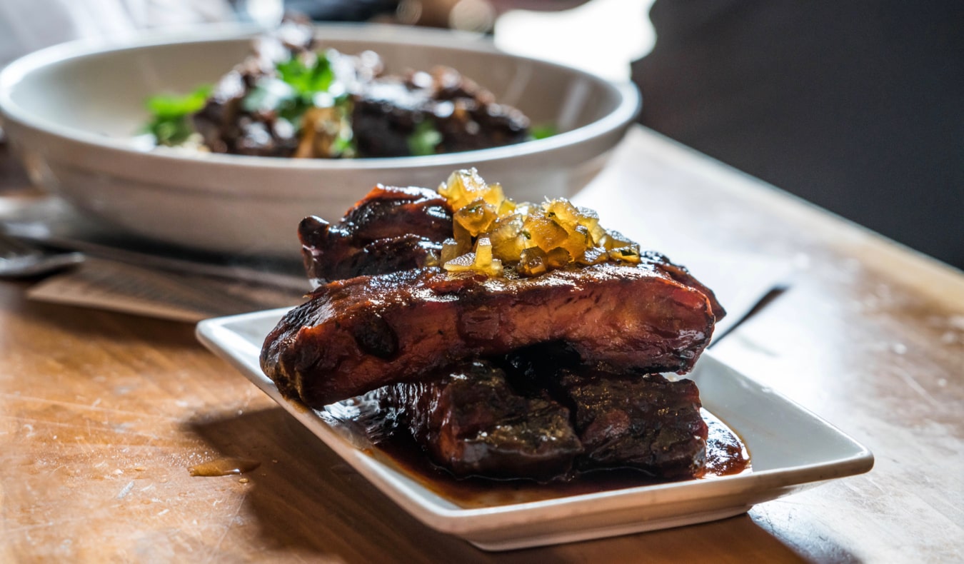 Steak and soup from Cochon in New Orleans, USA