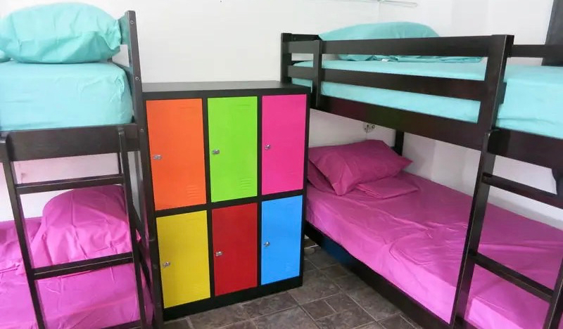 The colorful dorm rooms of El Machico Hostel in Panama City