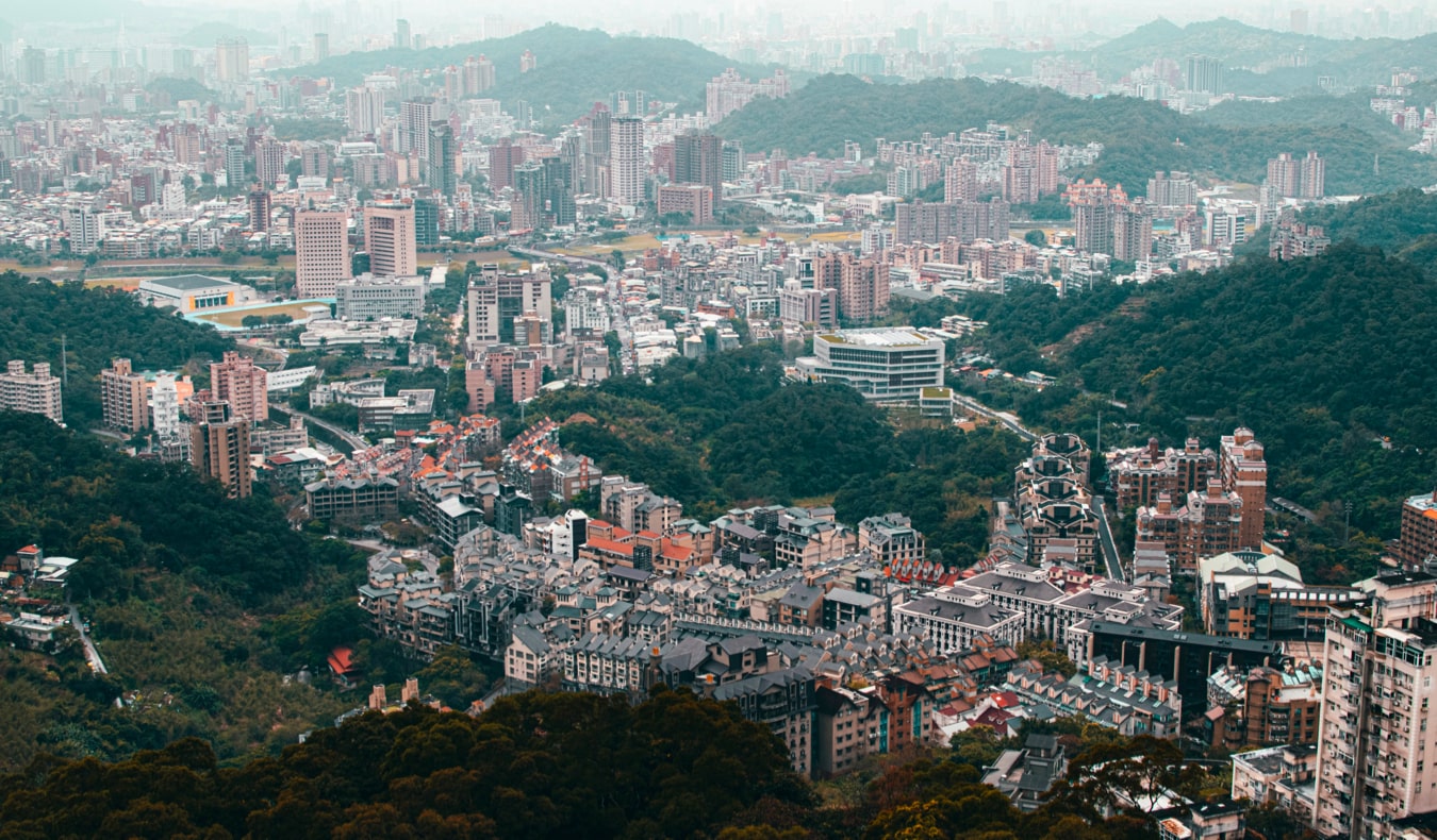 The view from the Maokong Gondola in Taipei, Taiwan