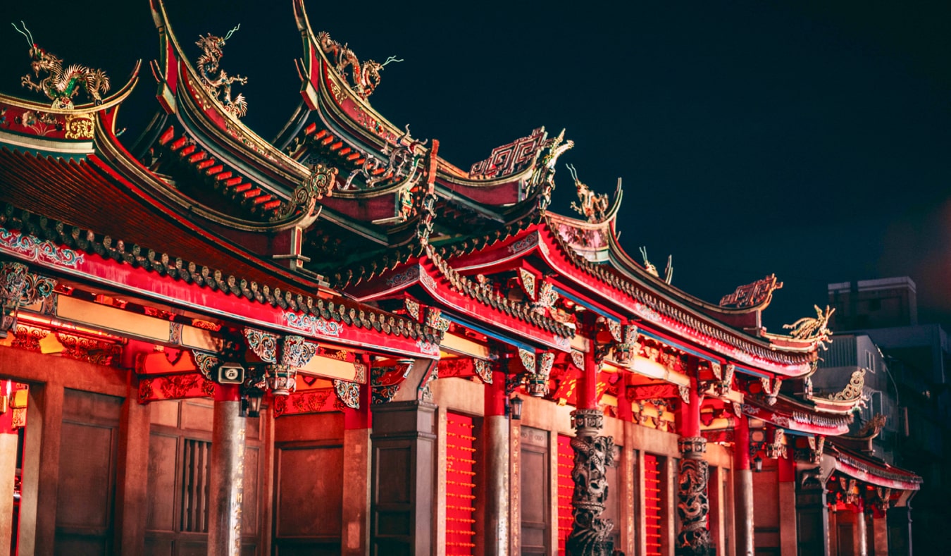 The famous and historic Longshan Temple in Taipei, Taiwan