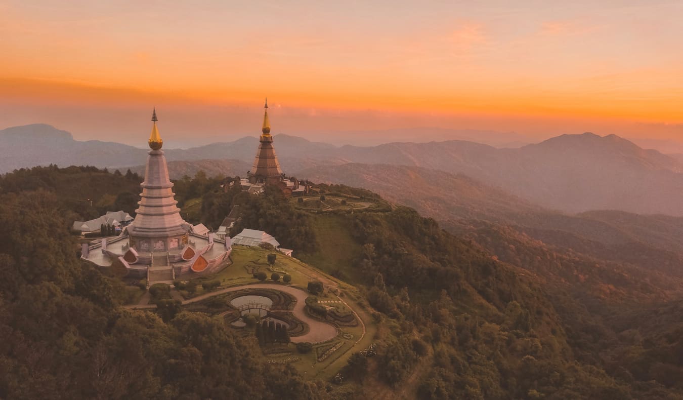 A beautiful sunrise in Chaing Mai, Thailand