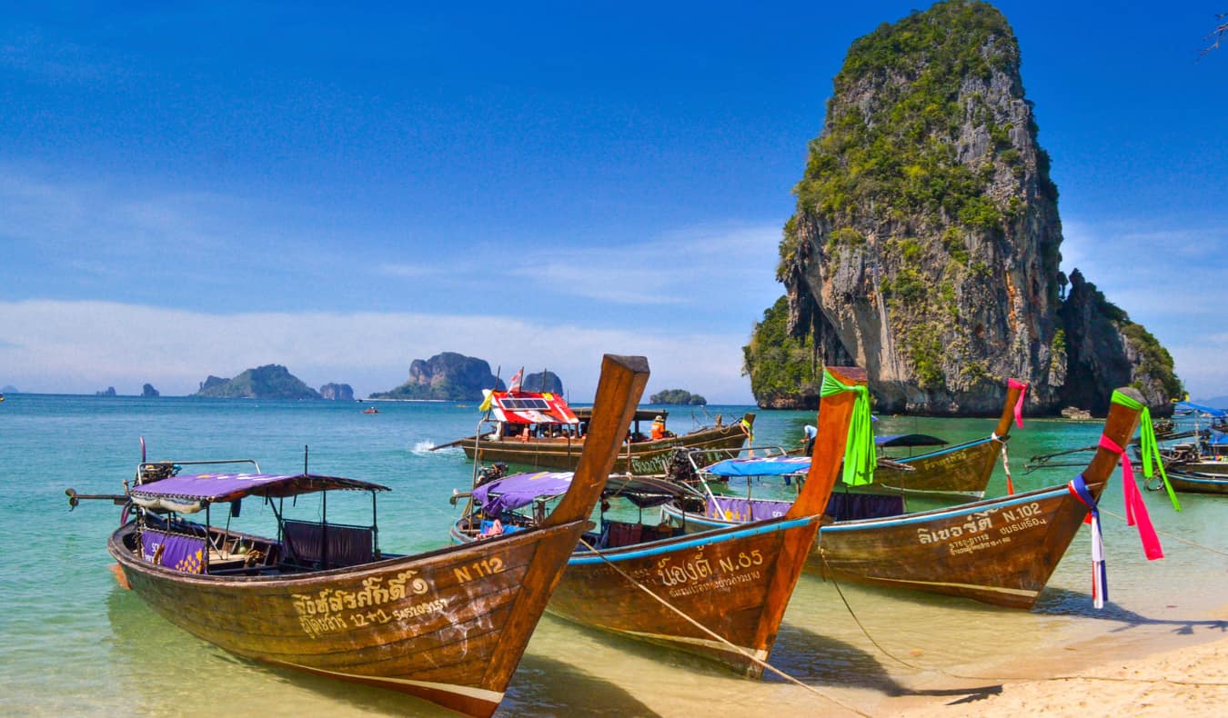 Beautiful weather at the beach on a tropical island in Thailand