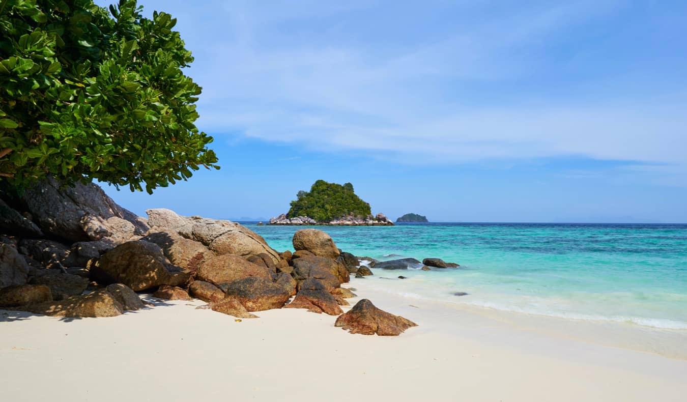 A picture-perfect beach on an island in tropical Thailand