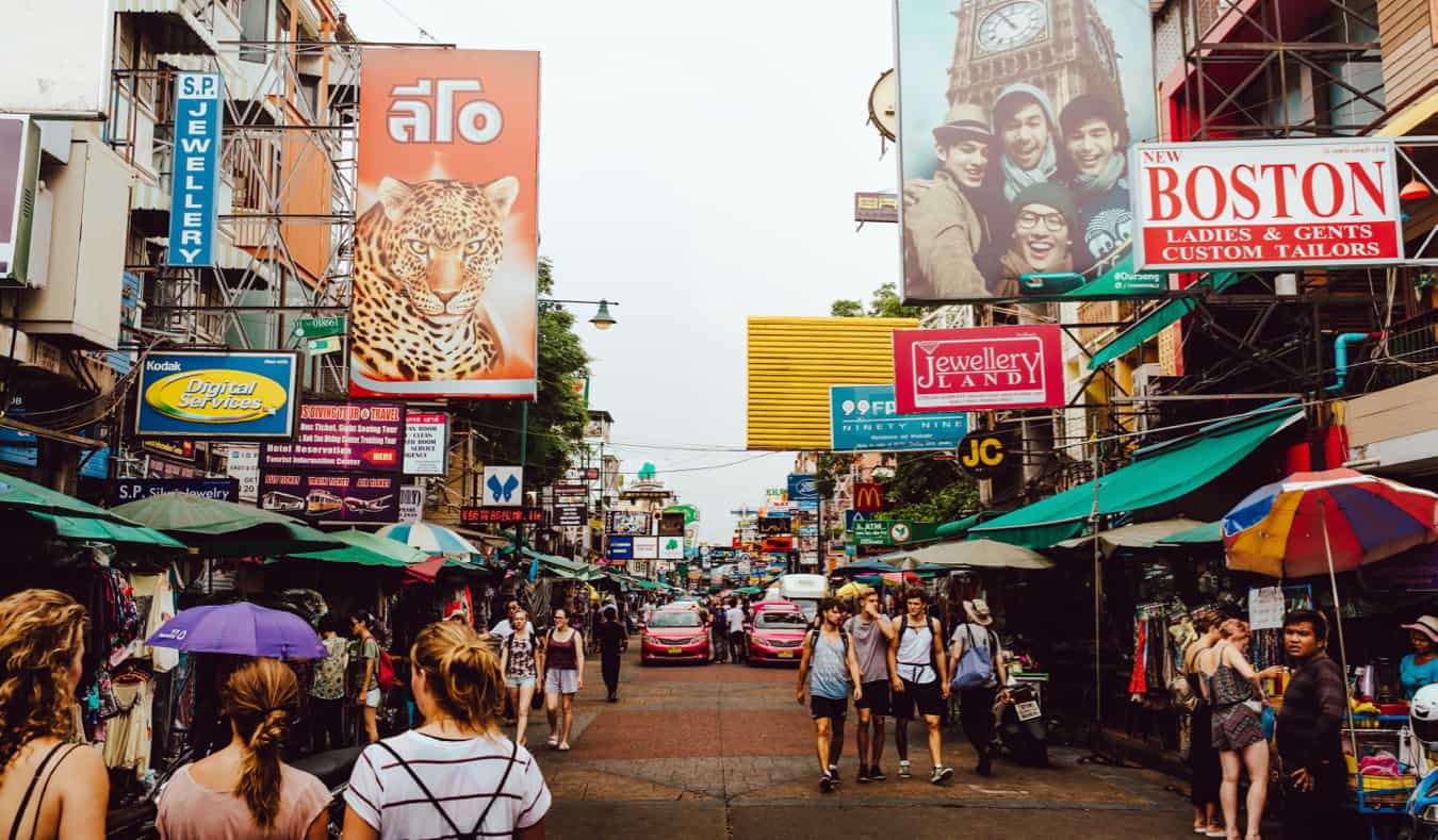 One of the many bustling markets full of locals and tourists in Thailand